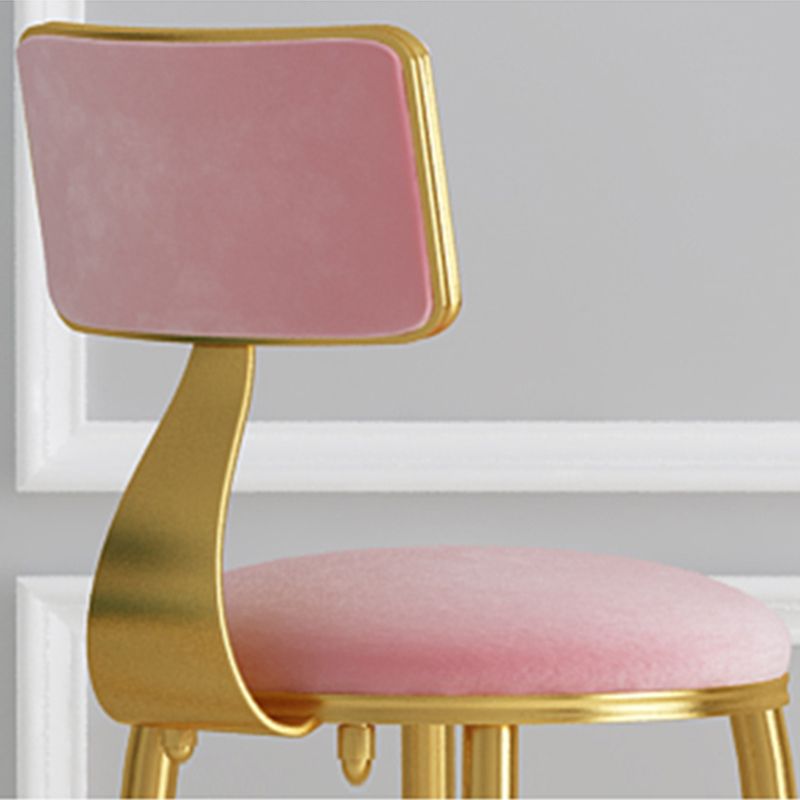 Nordic Style Bar-stool Round Counter Bar Stool with Metal Legs for Kitchen