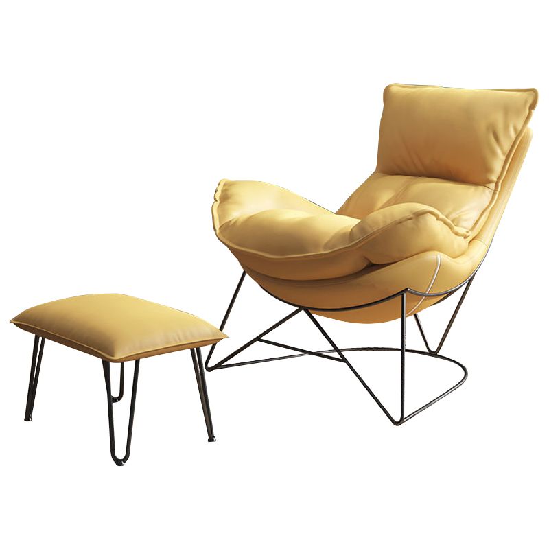 Contemporary Rocking Chair Cotton Upholstered Tufted Solid Color Indoor Rocking Chair