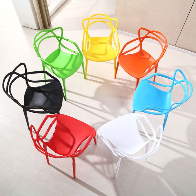 Contemporary Kitchen Dining Side Chair Cross Back Plastic Chair