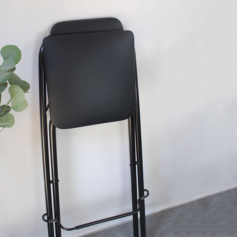 Taburete de bar plegable con respaldo moderno, taburete de bar de hierro para balcón con reposapiés