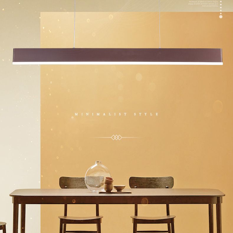 Contemporary Simple Style Rectangle LED Island Light Pendant Lights for Office