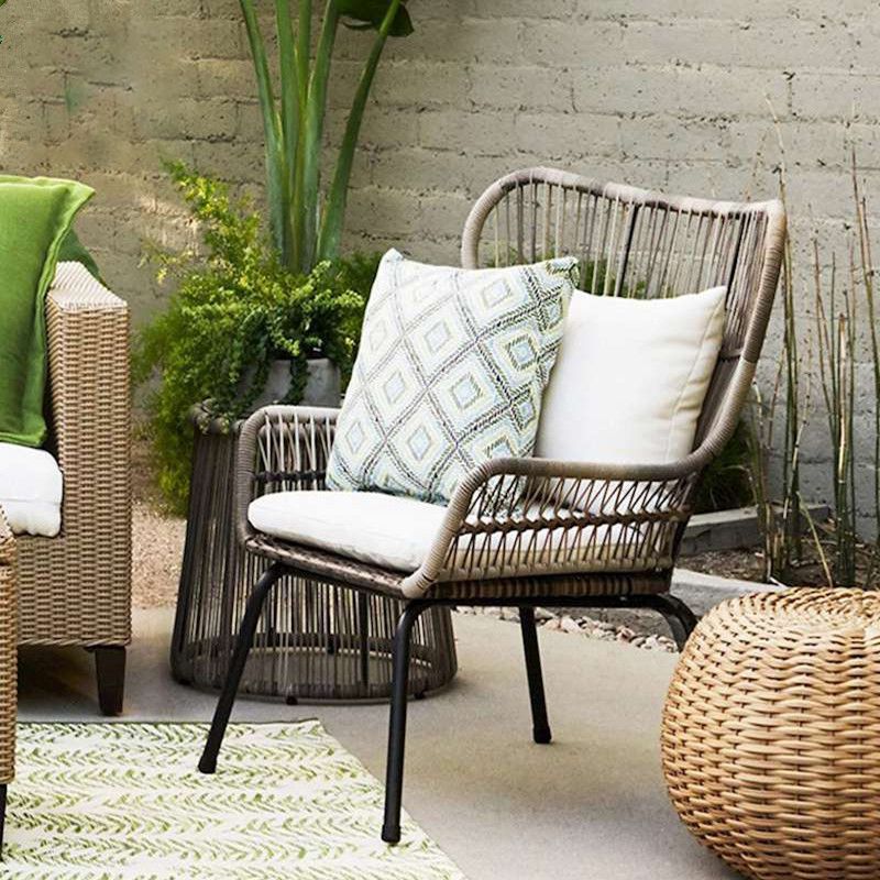 Round Glass Top Dining Table Set 1/2/3 Pcs Modern Outdoor Dining Set