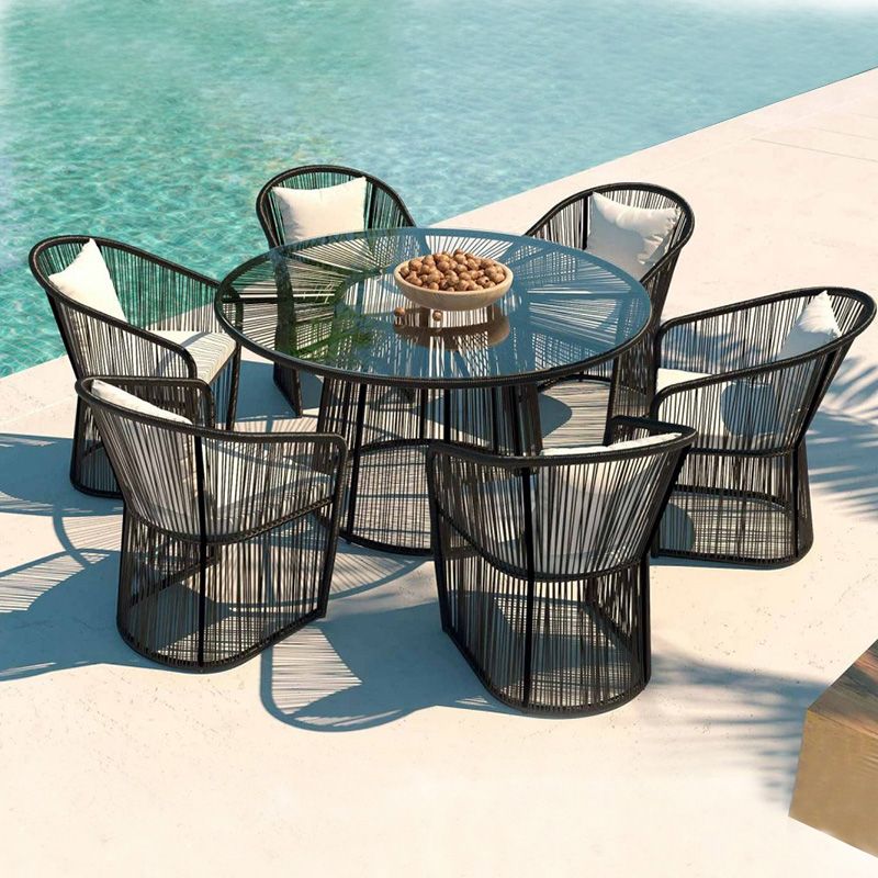 Removable Cushion Outdoor Chair with Arm Aluminum Dining Side Chair