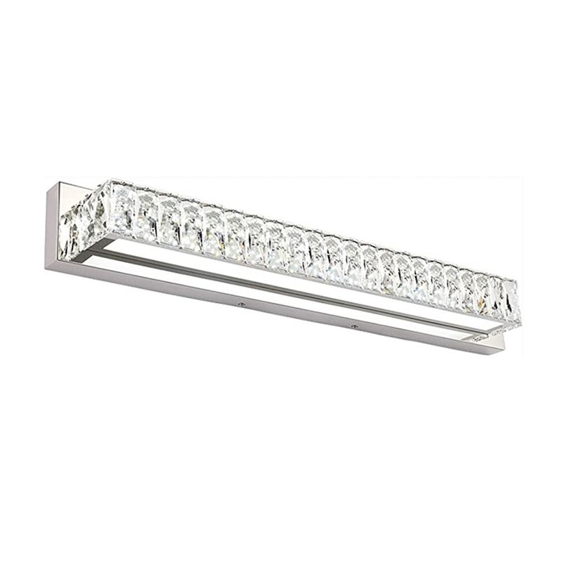 Single Chrome Modern Style Bathroom Vanity Light LED Crystal Bath Bar