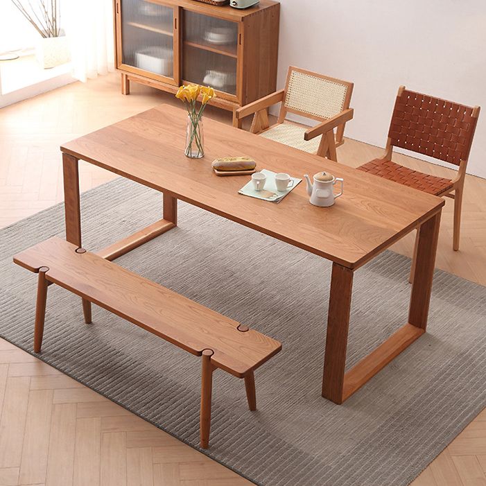 Contemporary Kitchen Dinner Table Solid Wood Rectangle Dining Table