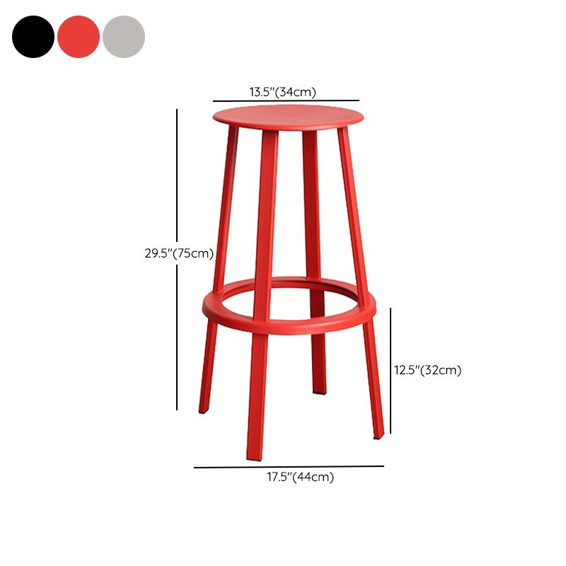 Contemporary Metal Legs Bar Stools Indoor Backless Bar Stool