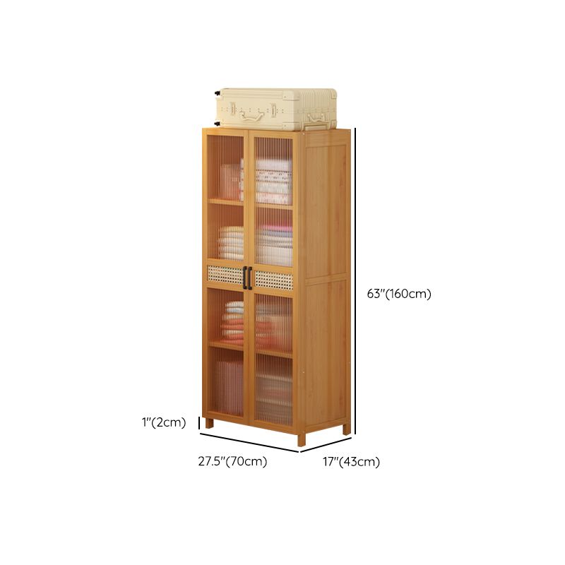 Modern Style Wardrobe Cabinet Wood Clothes Rail Wardrobe Armoire with Legs