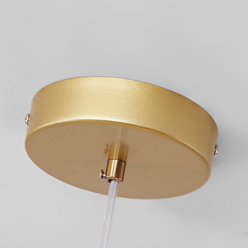 Modern Metal Island Lights Multi-Head Restaurant Hanging Pendant Lamps with Glass Shade