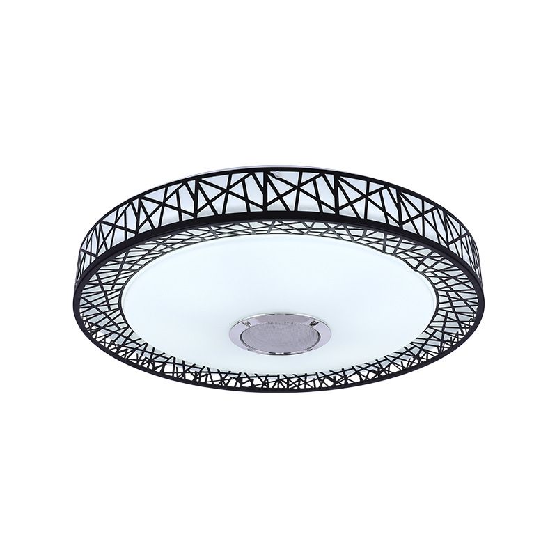 Round Shape LED Intelligent Ceiling Lamp Modern Iron 1 Light Flush Mount for Bedroom