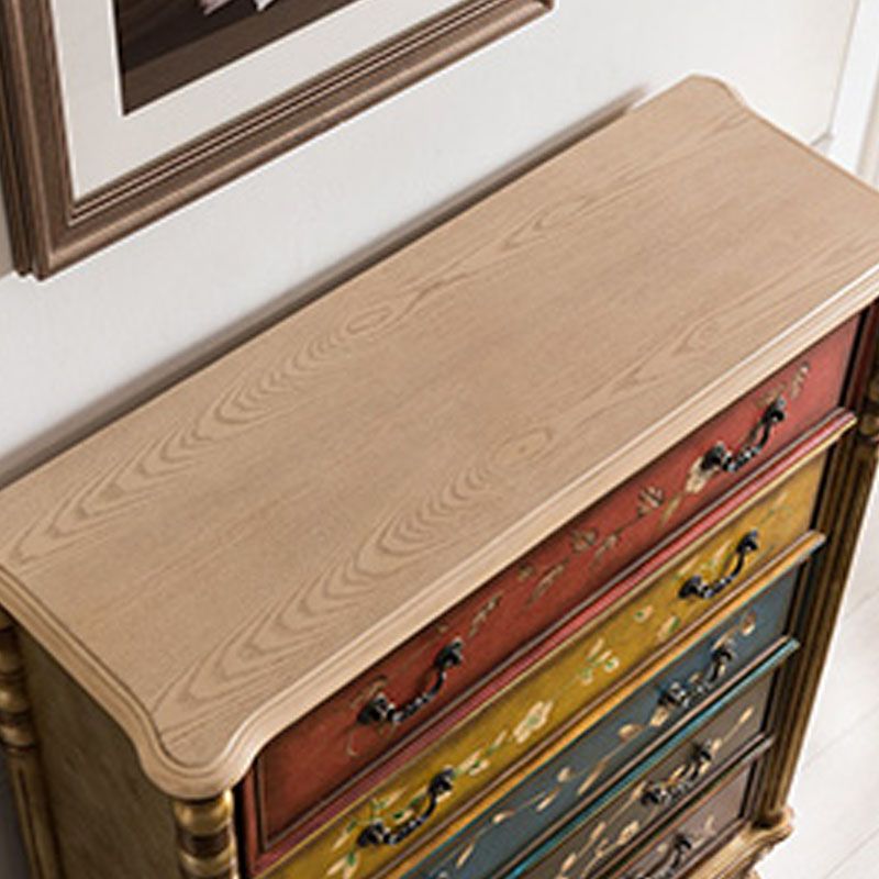 Traditional Vertical Dresser Wood Storage Bachelor Chest for Bedroom