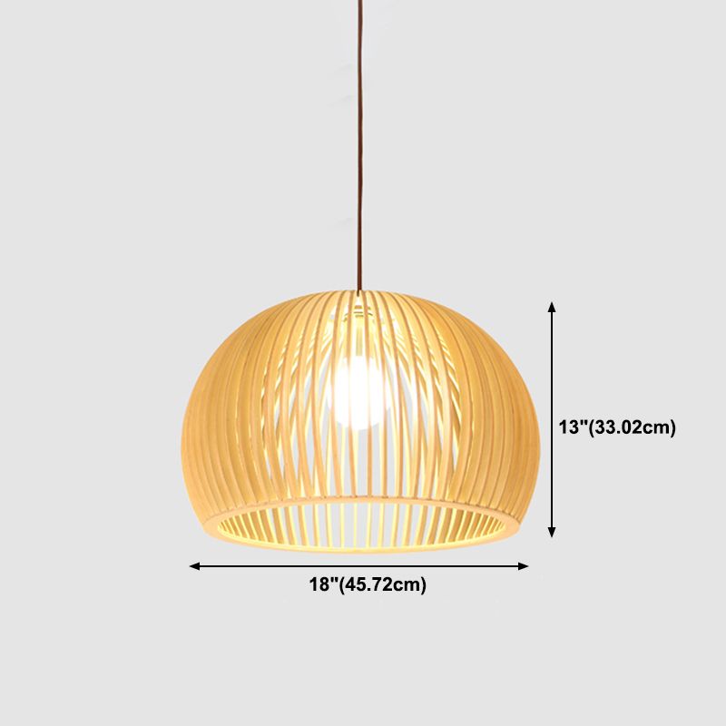 Geometric Shape Wood Hanging Light Modern 1 Light Hanging Light Fixtures in Brown