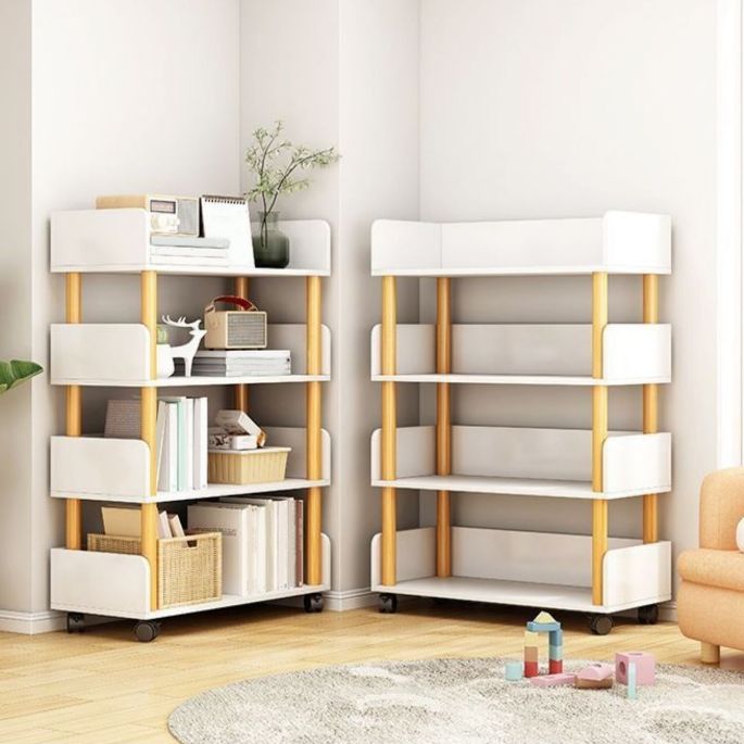 Open Back Standard Bookshelf Scandinavian Bookcase with Shelves