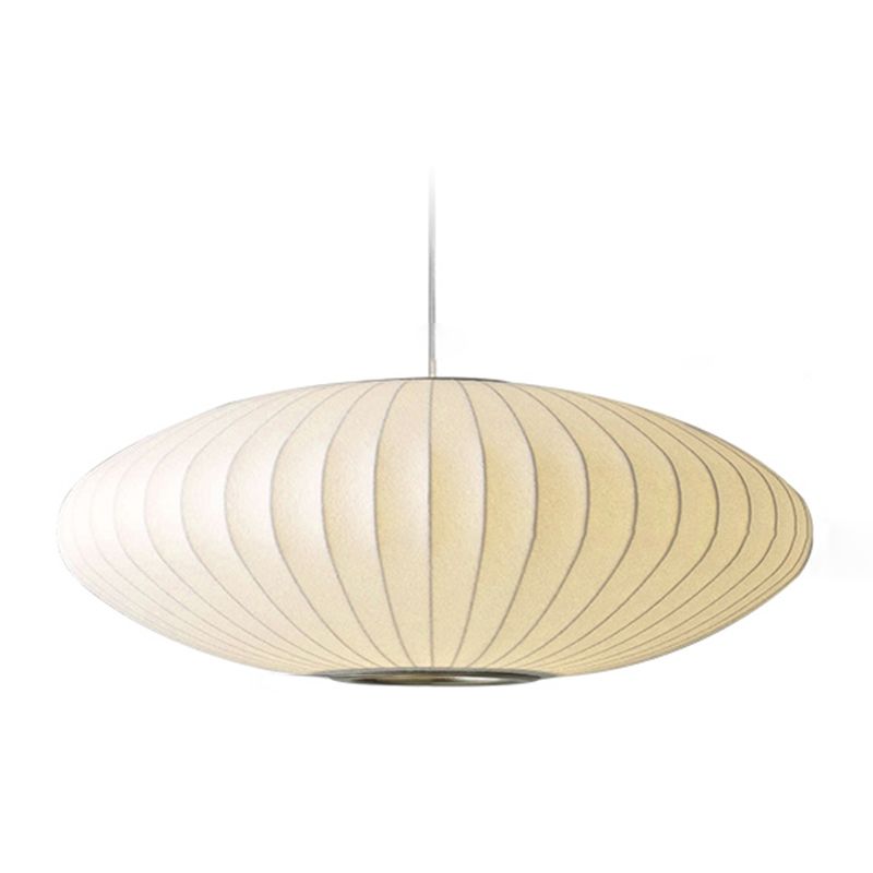 Silk geometrica Luce a pendente a pendente Minimalista Bianca a 1 testa Luce sospesa per il ristorante
