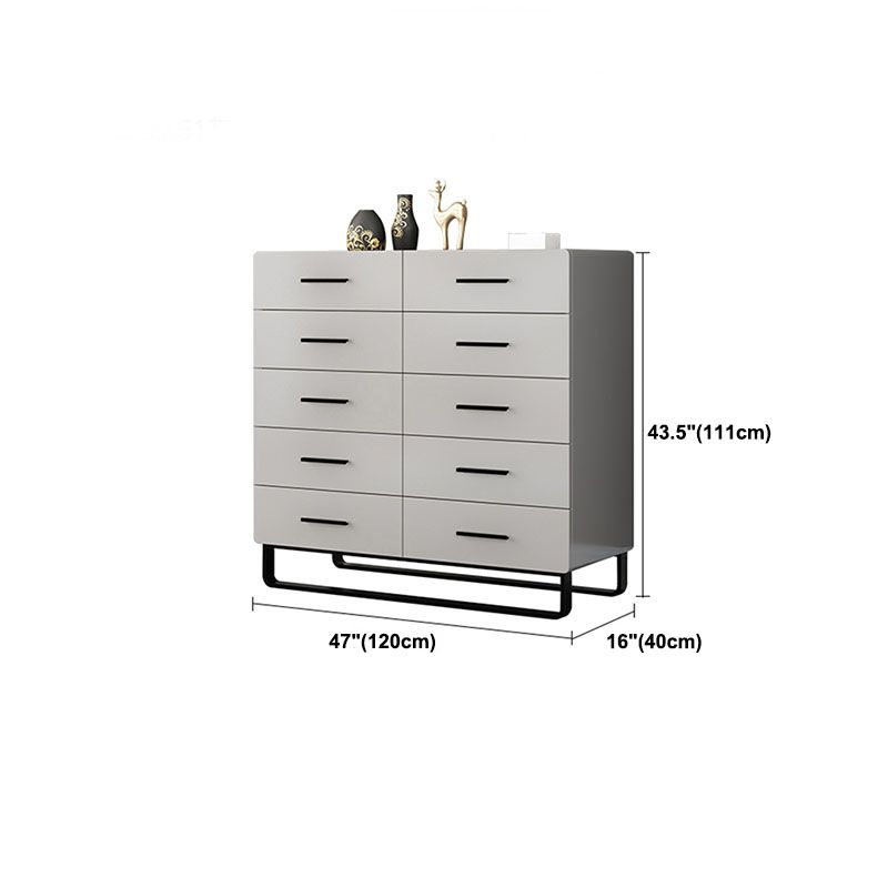 Contemporary Bedroom Chest 16" Wide Storage Chest in Gray with Drawers