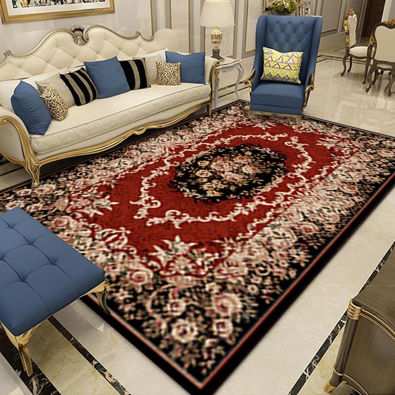Hell gefärbter Blumendruckteppich Mitte des Jahrhunderts moderner klassischer Indoor-Teppich Polyesterfreundlicher waschbarer Teppich für Wohnkultur