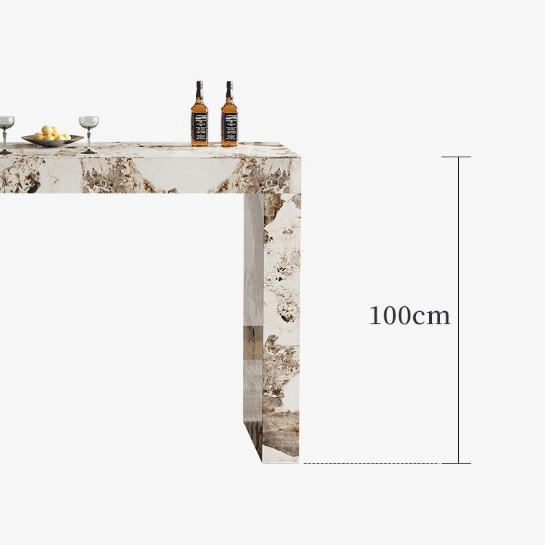 1/2/3 Pieces Glam Rectangle Sintered Stone Counter Table with High Stools