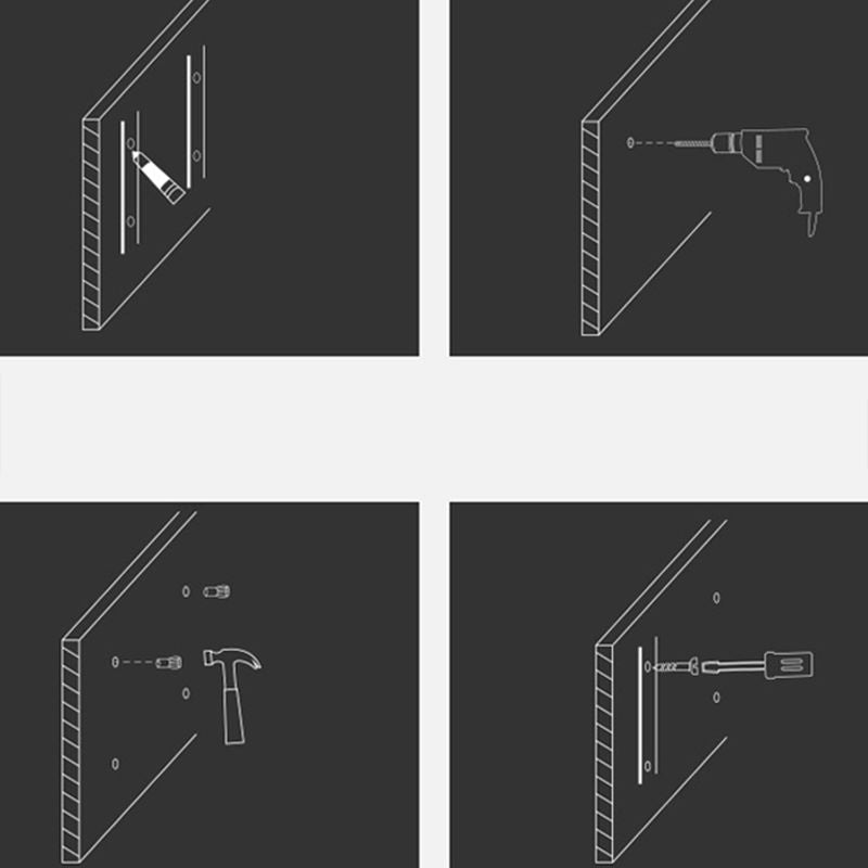 Industrial Style Bookcase Wall Mounted Bookshelf for Office and Study Room