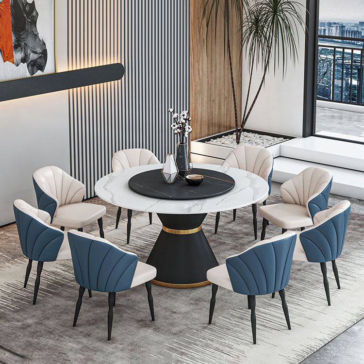 1/2/7/9 Pcs Metal Modern Dining Room Set with Round Indoor Table Dining Set