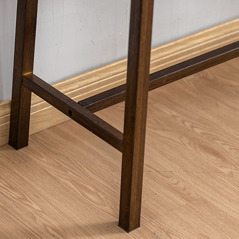 Mid-Century Modern Console Table Dark Brown Solid Wood Rectangle Console Table