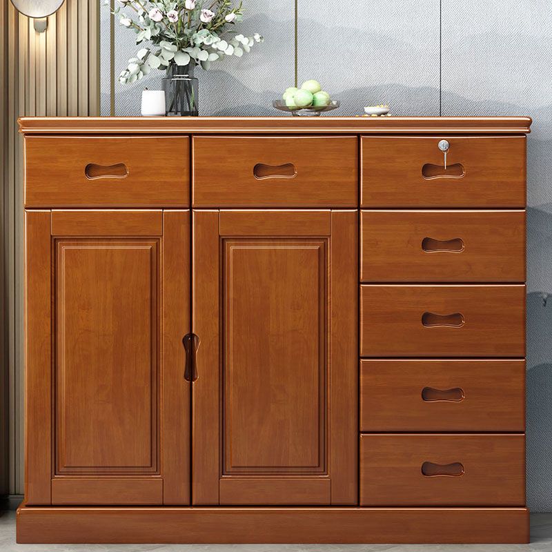 Solid Wood 1/2 - Door Accent Cabinet Mid Century 15.7" D Storage Cabinet with Drawers