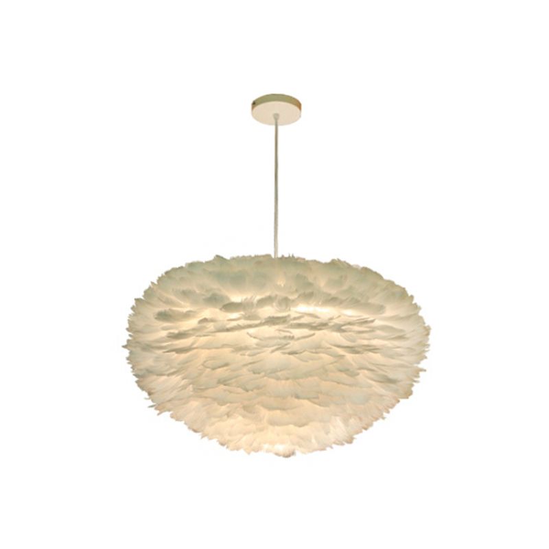 Weißer Kugel Pendel Licht minimalistisch 14 "/18" /21.5 "breit