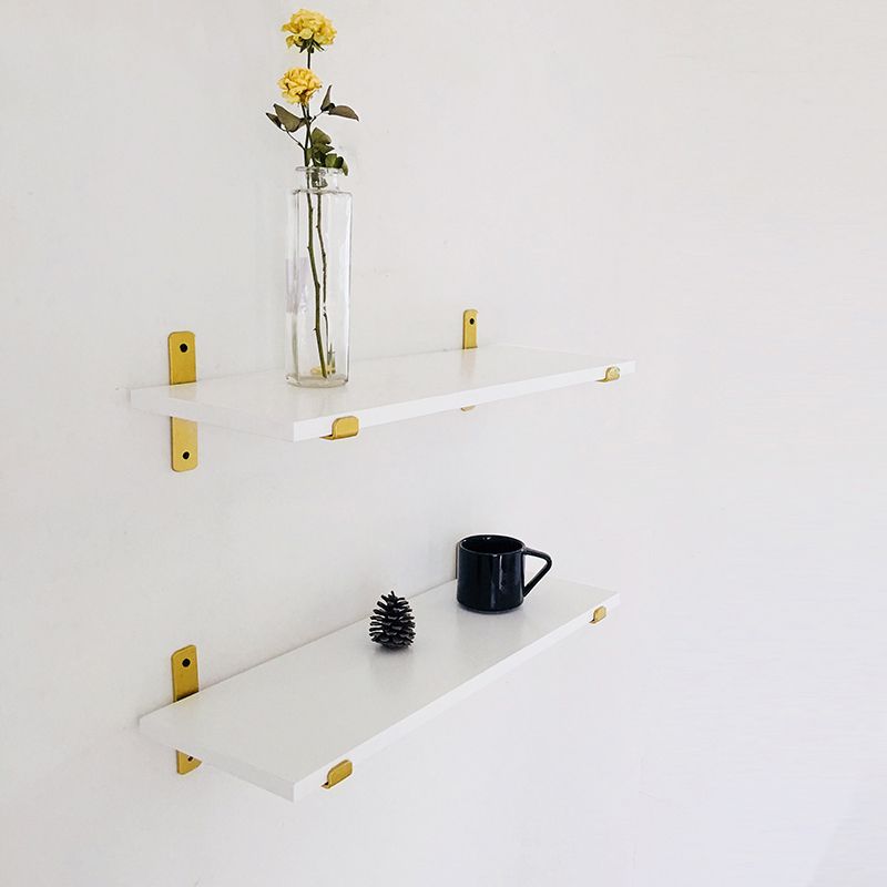 Engineered Wood White Bookshelf Glam Floating Closed Back Bookcase