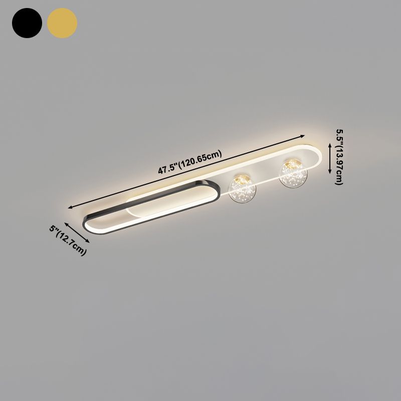Plafonnier LED en métal oblong de Style nordique, luminaire de plafond pour chambre à coucher