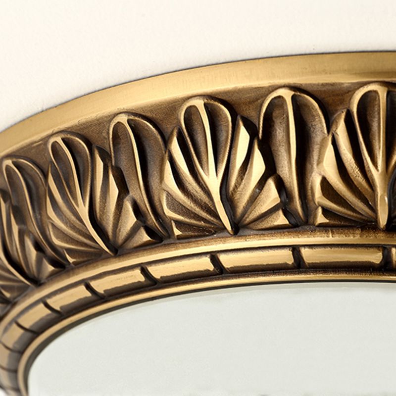 Traditional Glass 1-Light Flush Light Bowl Ceiling Mounted Light for Bedroom