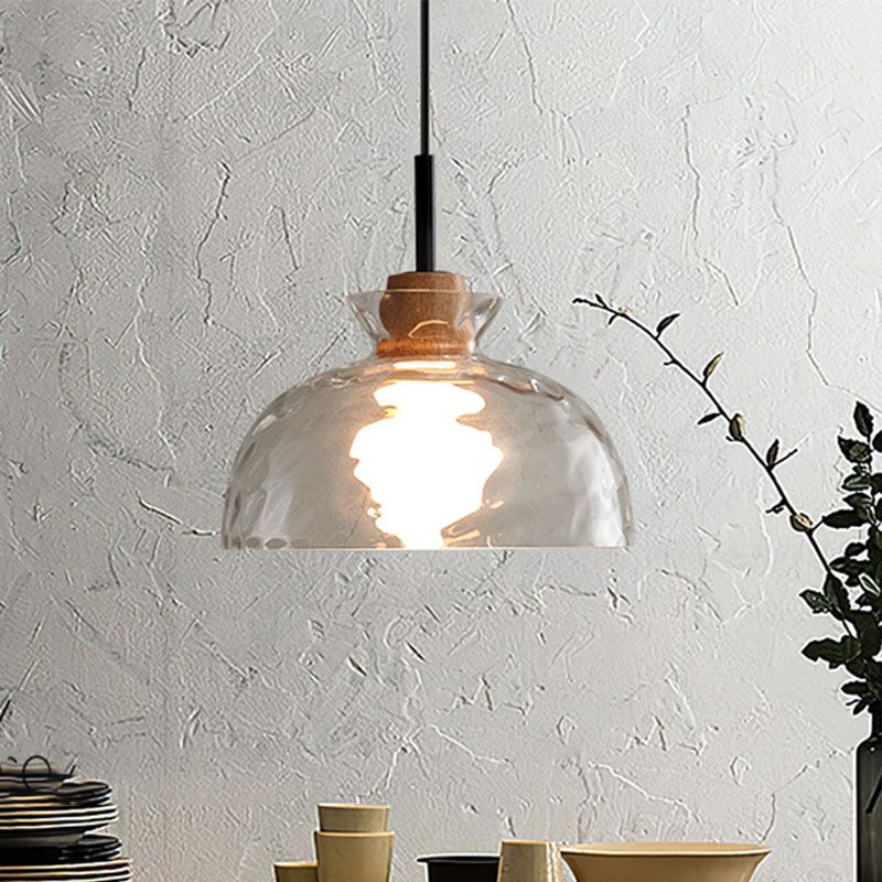 Contemporary Ceiling Hanging Light Fixture with Glass Shade for Sitting Room