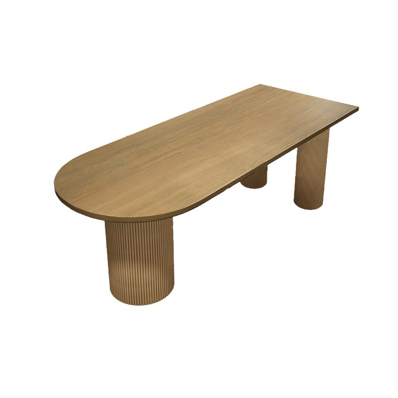Modern Irregular Shape Dining Table Solid Wood Table with 3 Legs for Restaurant