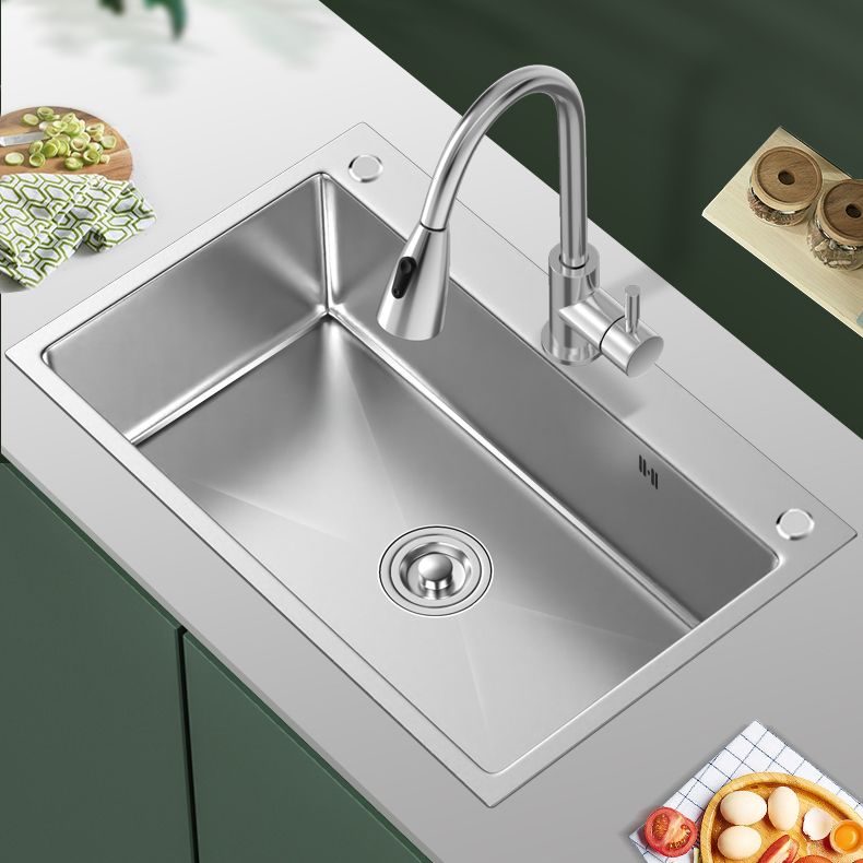 Modern Style Kitchen Sink Overflow Hole Design Drop-In Kitchen Sink with Soundproofing
