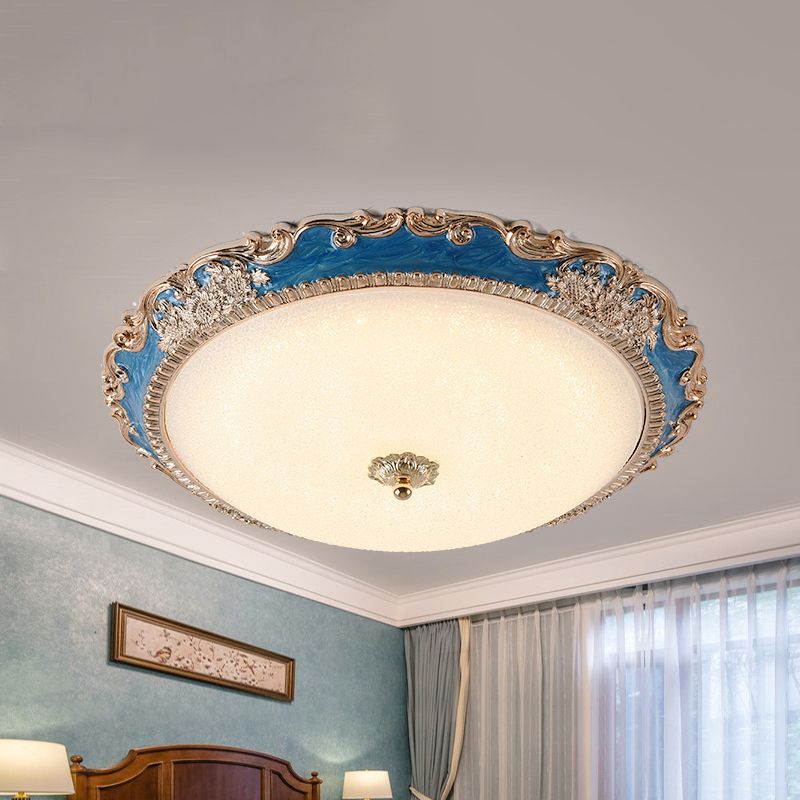 14 "/16"/19.5 "large LED bol encastré lampe campagne rouge/bleu finition verre de lait encastré plafonnier pour chambre