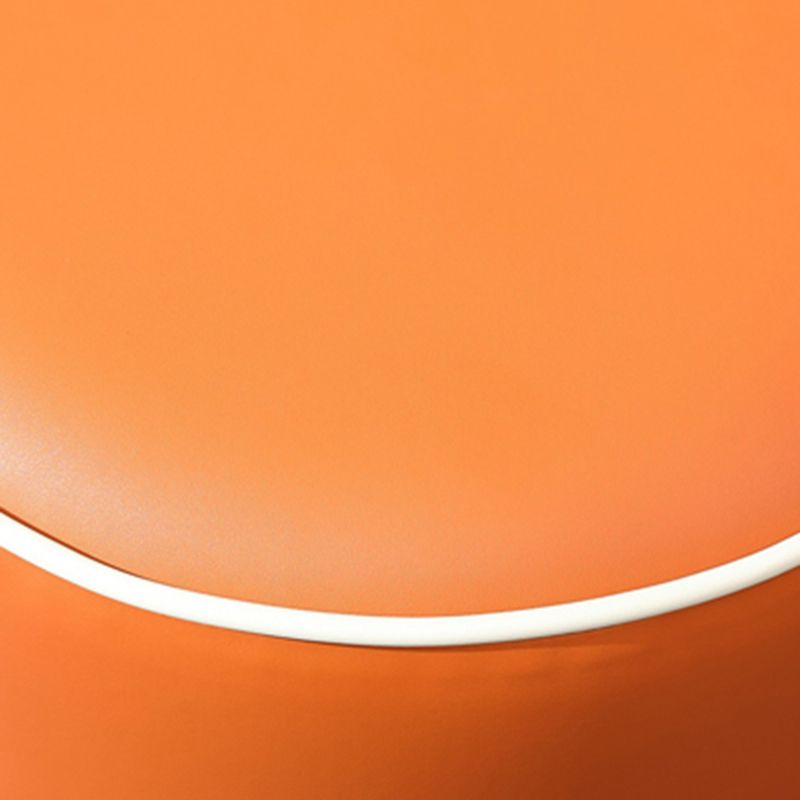Orange Leather Round Standard Water Resistant Indoor Standard