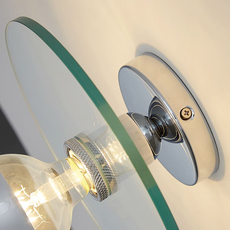 Nordic Style Wall Light Round Shape Wall Lamp with Iron Base for Bedroom