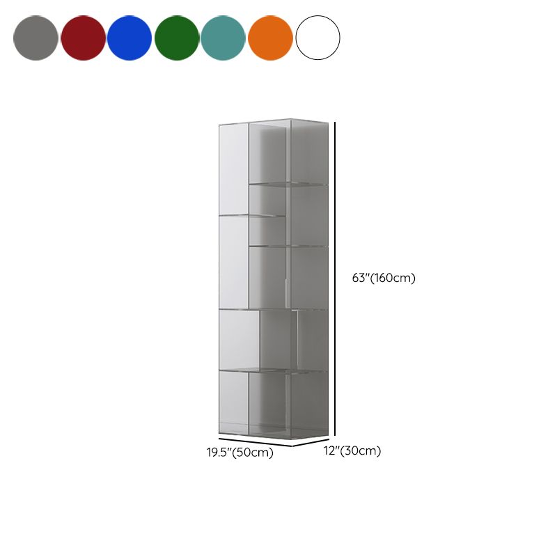 Standard Closed Back Bookshelf Modern Style Acrylic Bookcase