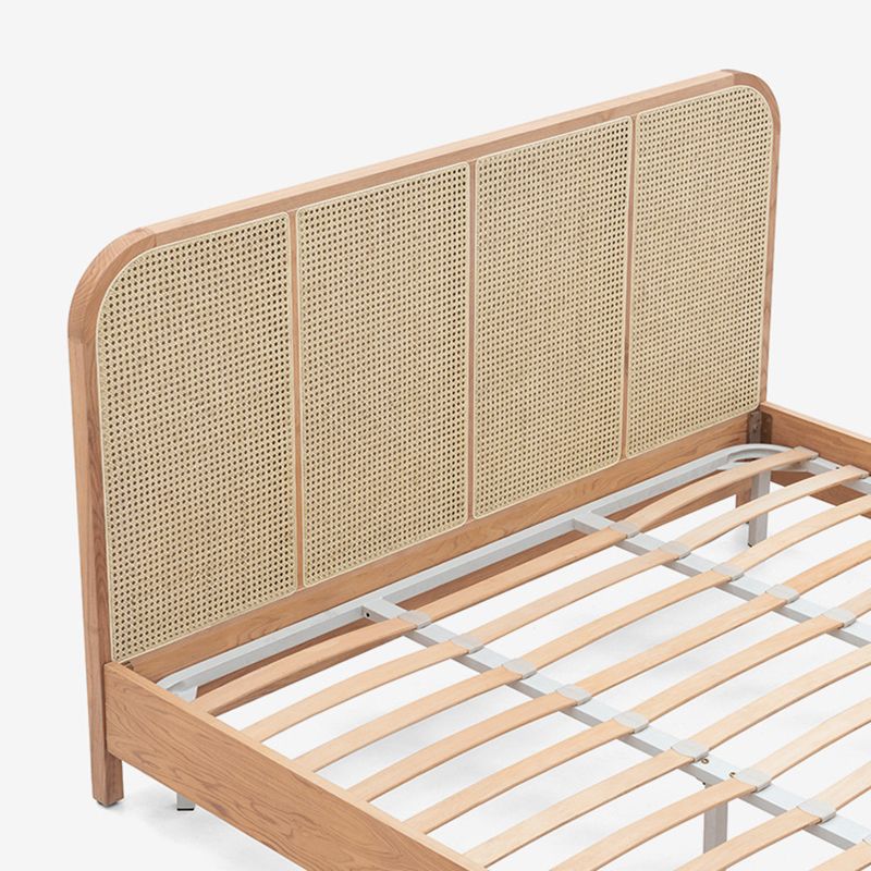 Wicker & Rattan Standard Bed Tropical Bed Frame With Custom Gold Legs