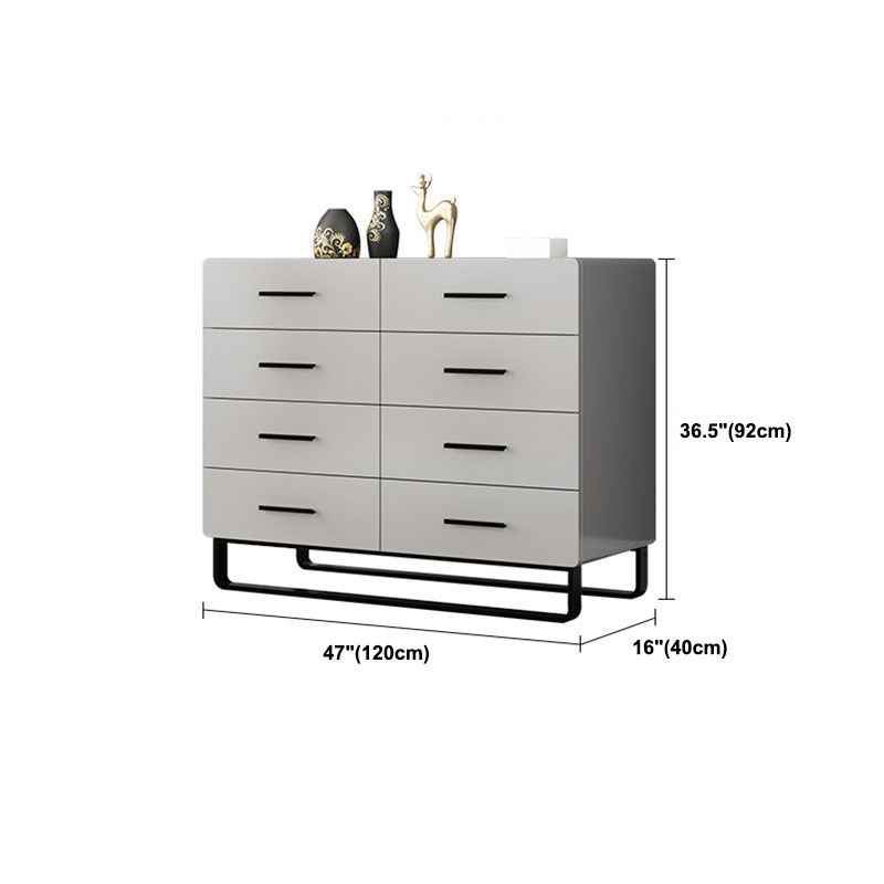 Contemporary Bedroom Chest 16" Wide Storage Chest in Gray with Drawers