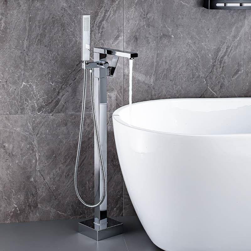 Contemporary Style Freestanding Bathtub Faucet Floor Mounted Freestanding Tub Filler