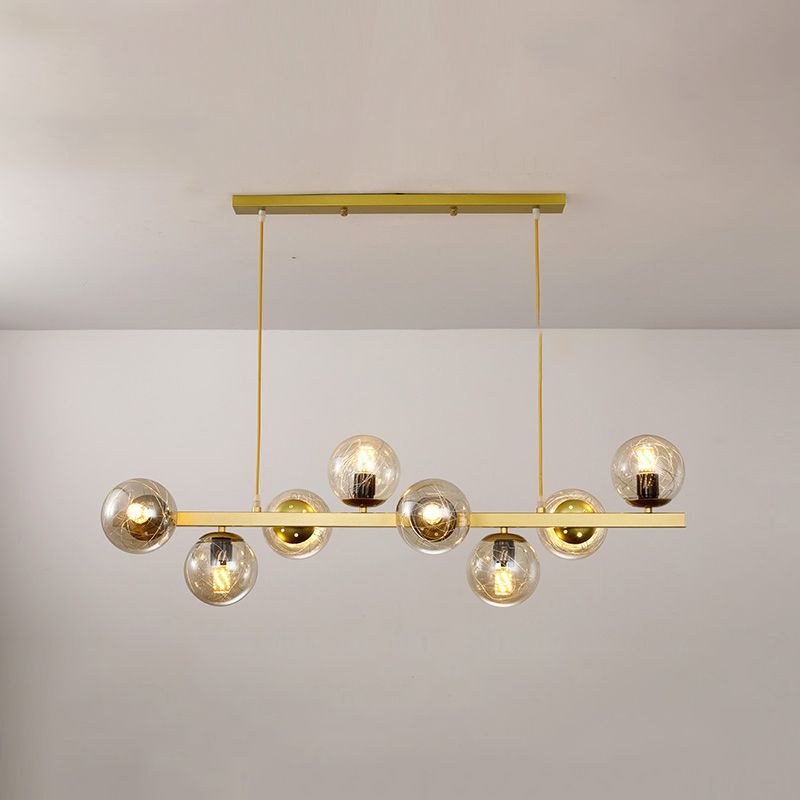 Globe Island Lights Modern Multi-Head Restaurant Hangende hanglampen met glazen schaduw