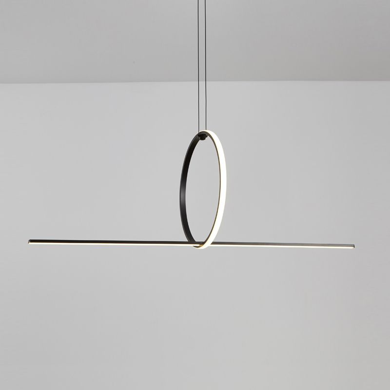 Minimaliste moderne à LED LEDTANT Metal 2 Light Island Light for Dining Room