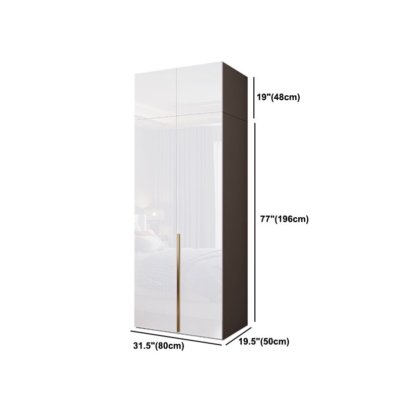 Contemporary Wooden Wardrobe White Colour Soft Close Door Wardrobe Closet