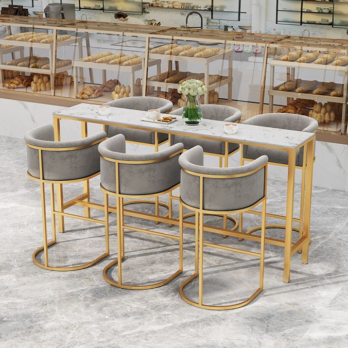 Sintered Stone Bar Table Set 1/2/3/4/7 Pieces Luxury Bar Table and Stools with Footrest