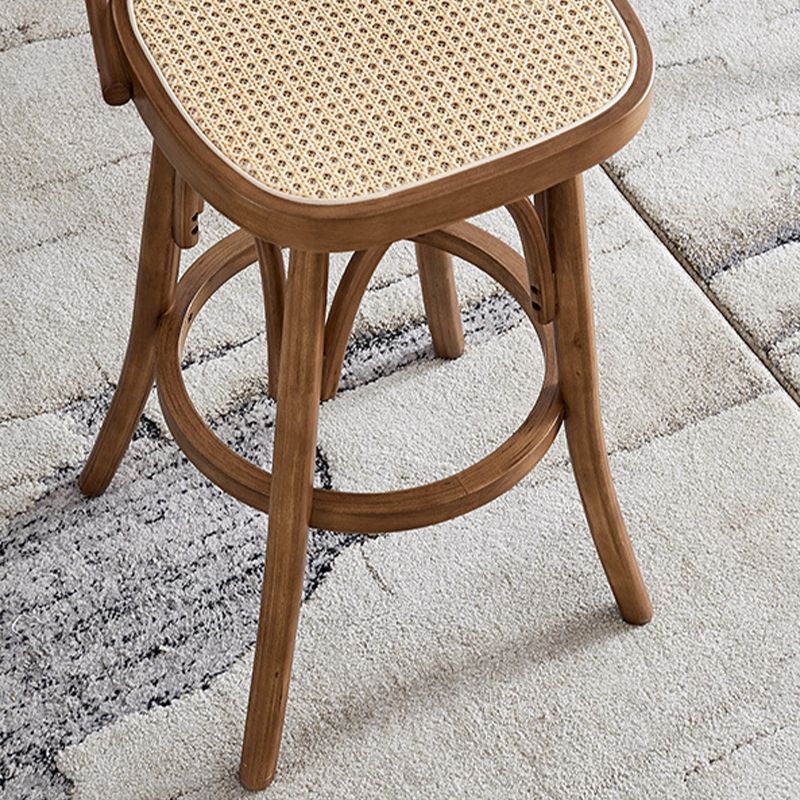 Wood Low Back Bar Height Stool Modern Swivel Armed Bar Stool