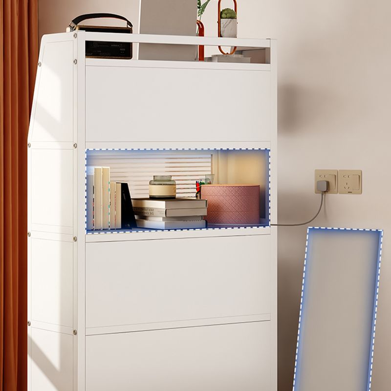Metal Standard Bookshelf Contemporary Closed Back Bookcase with Cabinets