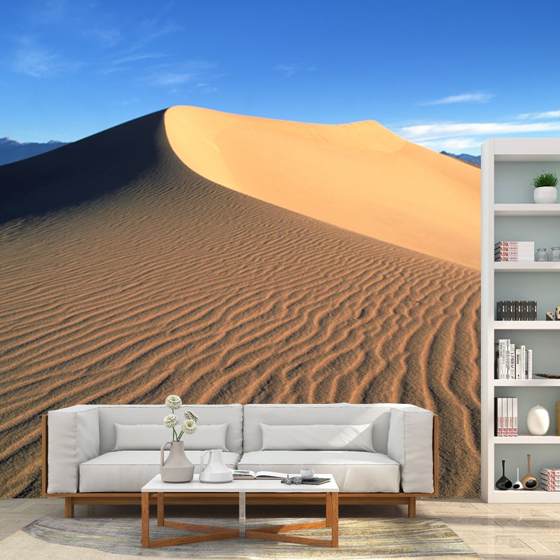 Modern Desert Wall Mural Decal Yellow Split View of the Dune Wall Covering for Accent Wall