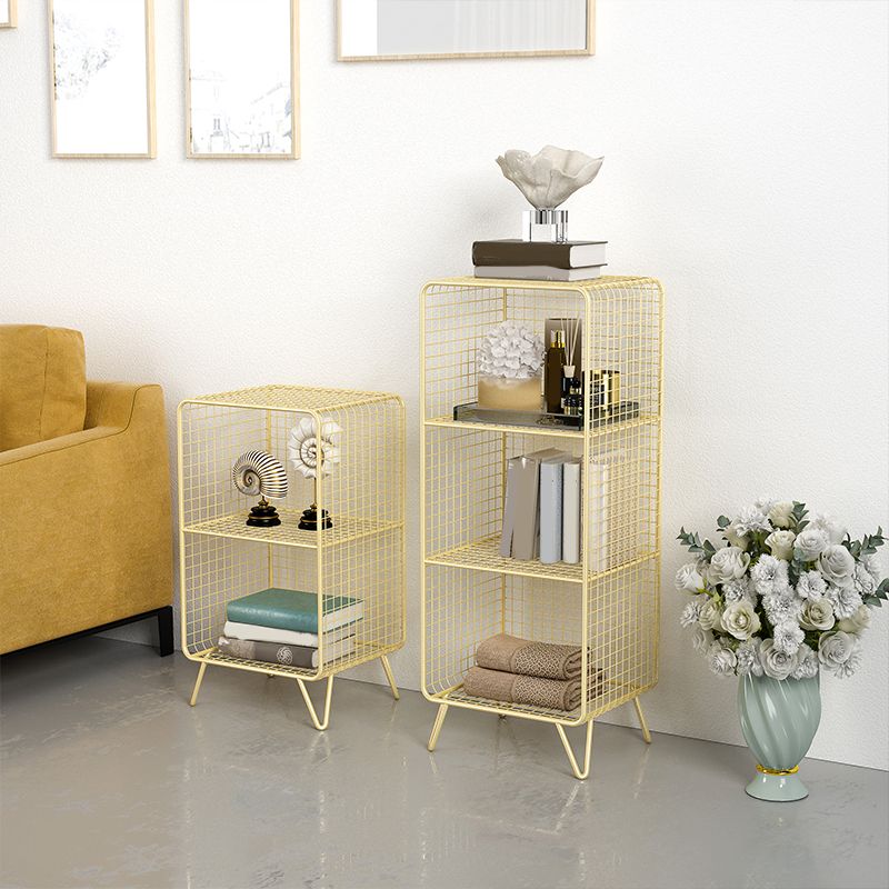 11" Wide Glam Shelf Closed Back Metal Shelves Included Bookcase