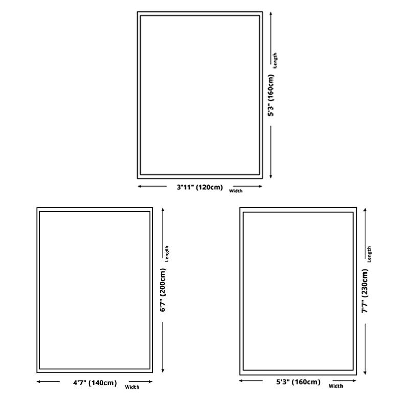 Minimalist Area Rug Gray Tone Contrast Panel Rug Polyester Washable Carpet with Non-Slip Backing