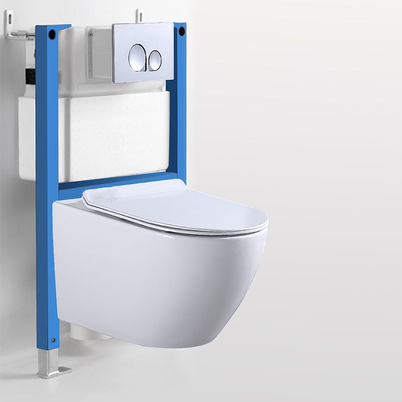 Modern Wall Hung Toilet Bowl 1-Piece Urine Toilet with Seat for Washroom