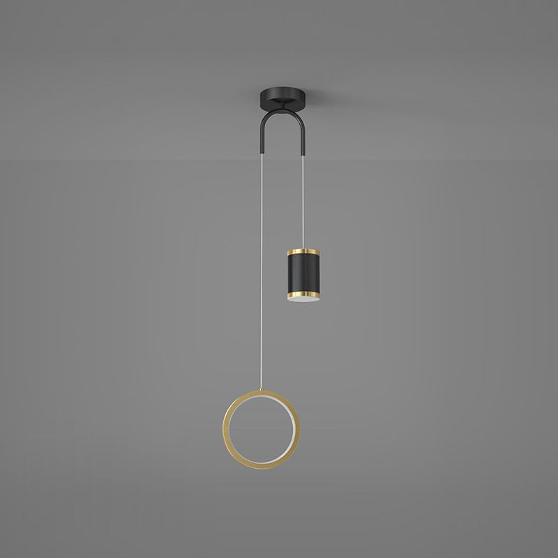 Géométrie Forme pendentielle Light Nordic Metal Devide LED Suspension LAMPE