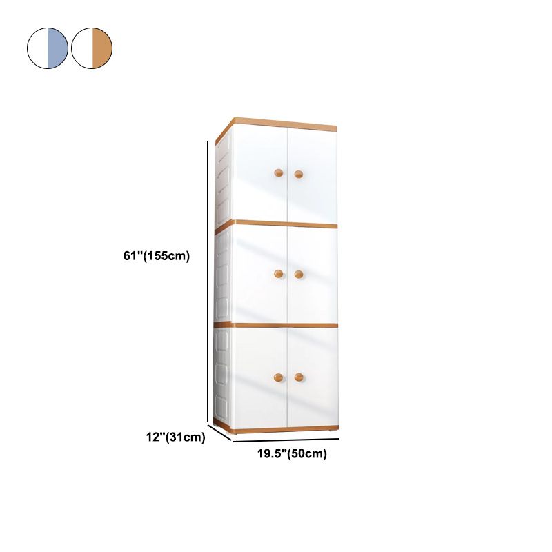 Plastic Storage Cabinet Contemporary Wardrobe Closet with Shelves